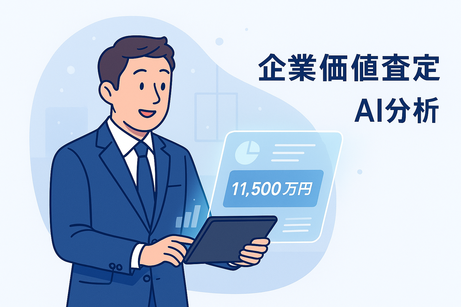 AIによる企業価値査定イラスト